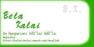 bela kalai business card